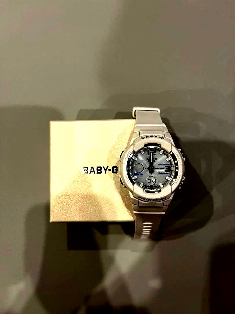 Casio Baby G BGA-2300-7BJF analog digital solar radio-controlled wristwatch in white