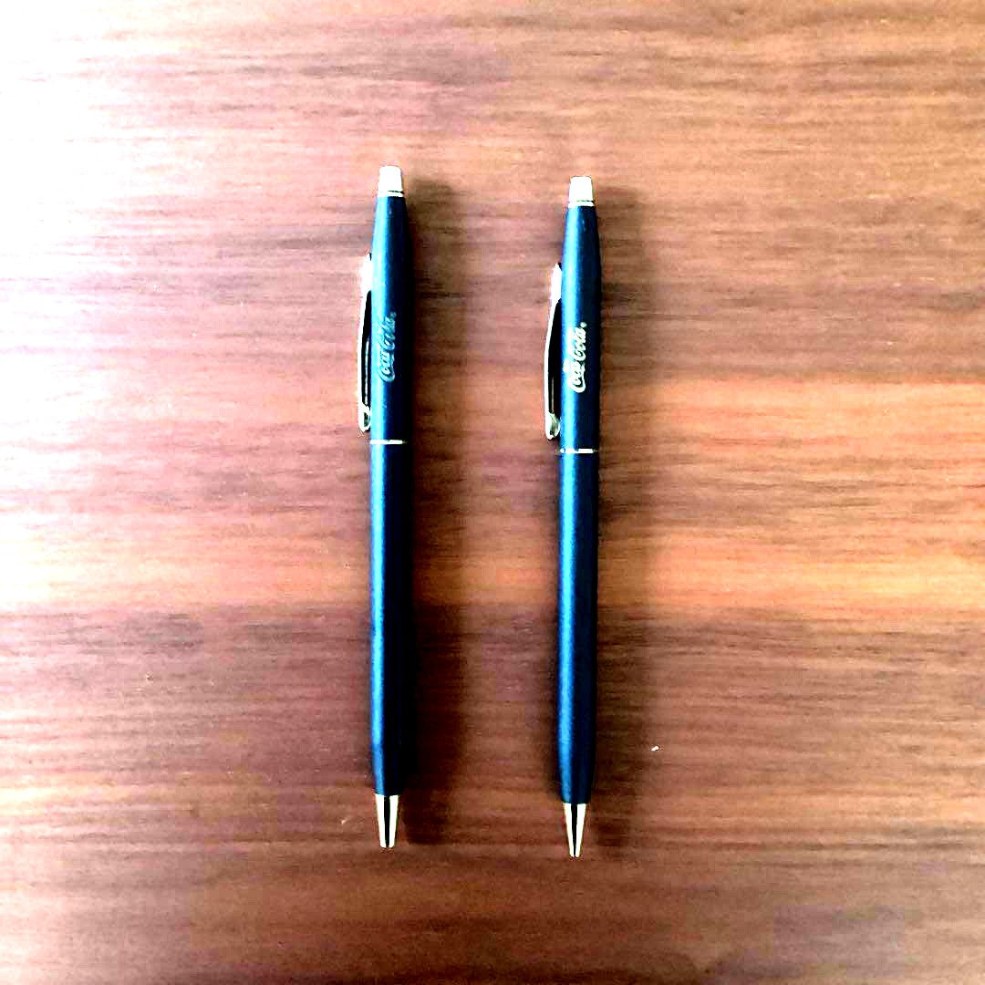 Coca-Cola Logo Pen Set by Cross - Black Body Office Stationery — Japan Import