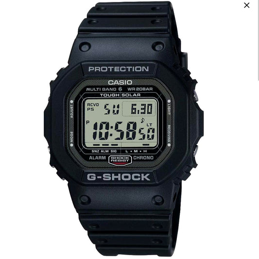 Casio G-Shock GW-5000U-1JF digital solar watch with resin band and metal DLC coated case