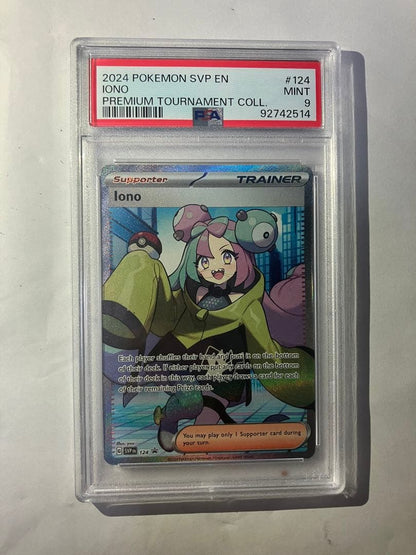 Pokemon Card Game Overseas Promo Iono NanJamo card graded PSA9 single card