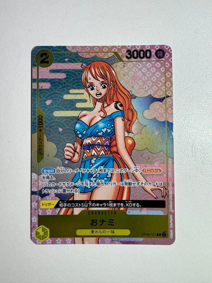 One Piece Monkey D. Luffy OP06 R Promotional Card 2nd Anniversary Japan Import featuring Nami