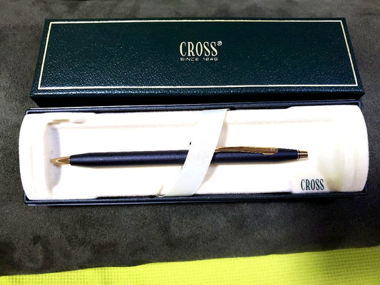 Cross mechanical pencil in black and silver ballpoint pen with blue ink set imported from Japan