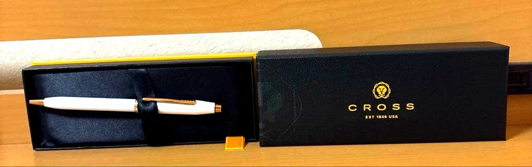 Brand new Cross Century II Pearl White Lacquer Ballpoint Pen with original box and 2022 purchase receipt