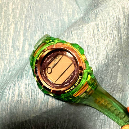 Casio Baby-G digital watch in clear green color with shock resistant feature Japan import