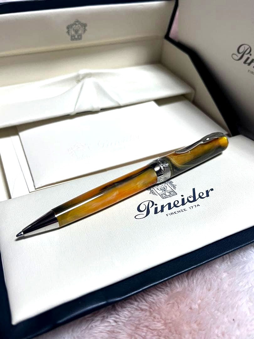 Pineider Grande Beletta Gemstone Tiger Yellow Ballpoint Pen — Japan Import