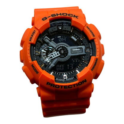 Casio G-Shock GA-110MR orange and black wristwatch with analog and digital displays