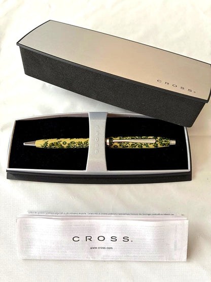 Cross Green Flower Pattern Ballpoint Pen with Box and Instructions — Japan Import