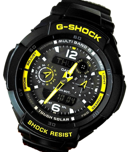 Casio G-Shock Sky Cockpit GW-3500B black dial resin and stainless steel watch with solar power