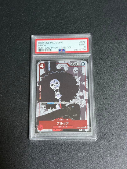 One Piece Brook Premium Card 2022 JP Model #022 graded PSA9 with mint rarity from Japan Import