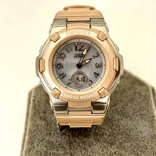 Casio Baby-G Tripper BGA-1100 analog quartz watch with black band and round face, Japan import