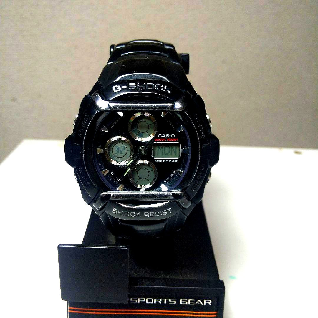 Casio G-Shock G-501BD-1AJF black digital analog watch with metal band and black inorganic glass