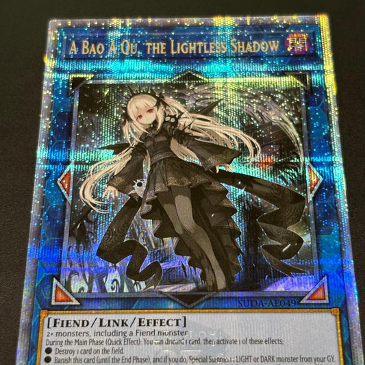 Yugi-Oh Lightless Shadow A-Bao-A-Ku 25th Asia Taiya Version collectible card in protective packaging
