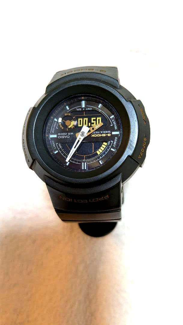 Casio G-Shock Ana-Digi analog-digital watch in moss green with shock resistance and 20 ATM water resistance