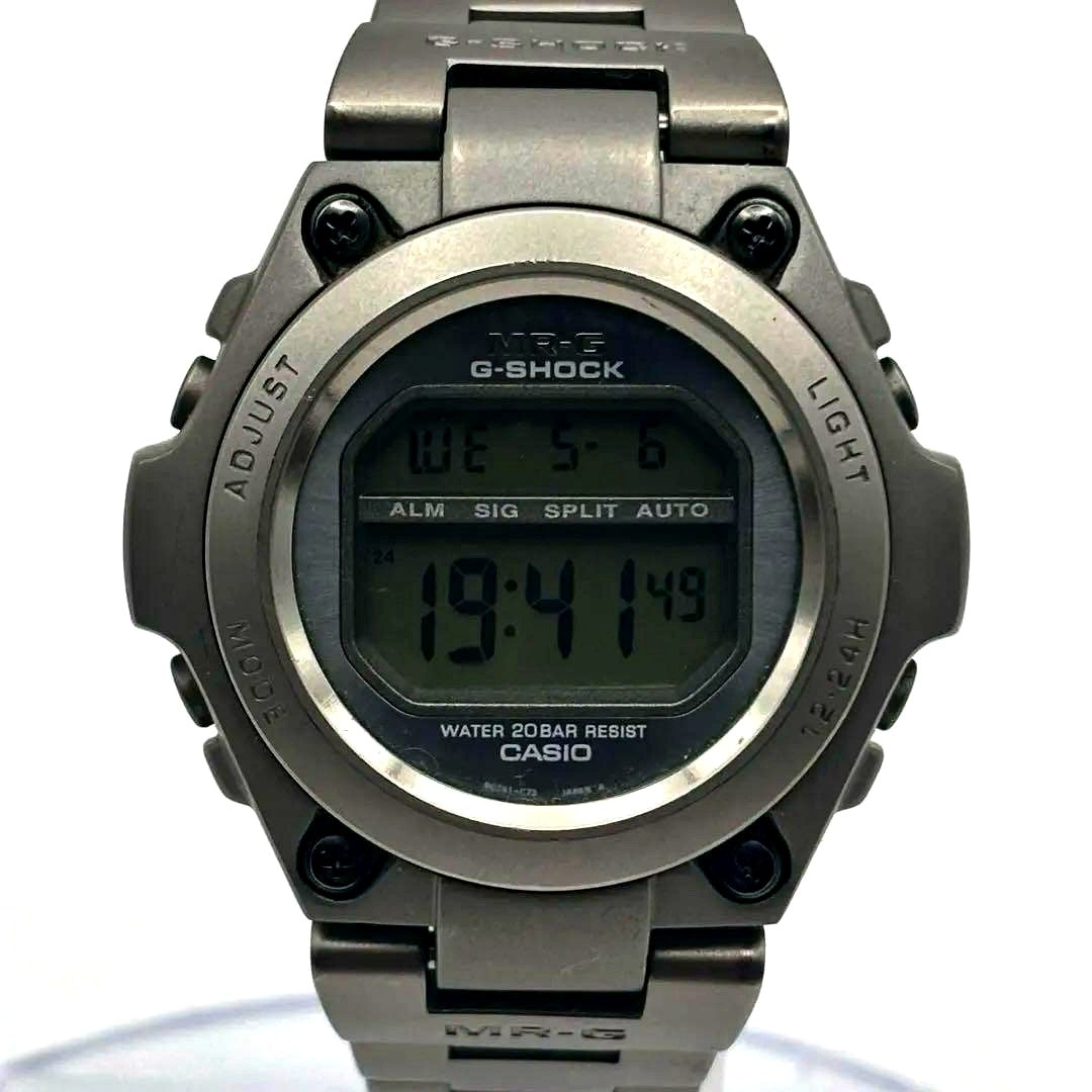 Casio G-Shock MR-G MRG-100T full metal titanium watch with digital display and metal band