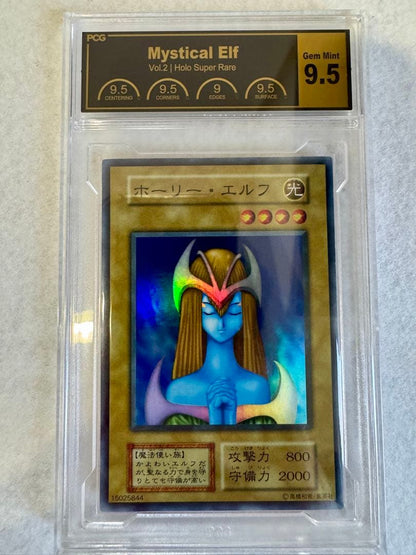 Konami Holy Elf Vol.2 Super Rare trading card graded 9.5 with 800 attack and 3000 defense Japan import