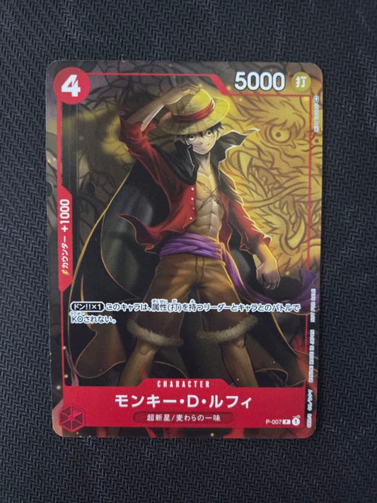 One Piece Monkey D. Luffy P-007 trading card game card Japan import sealed for protection against moisture and bending