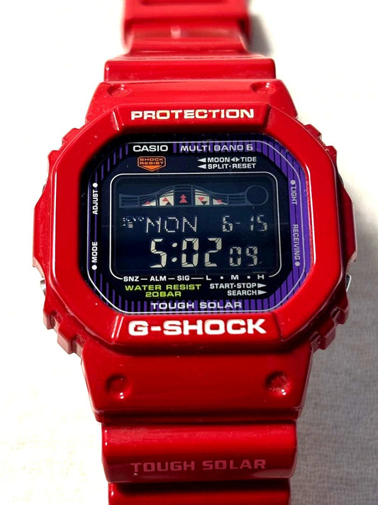 Casio G-Shock GWX-5600C used model watch showing front view with visible scratches and backlight functionality