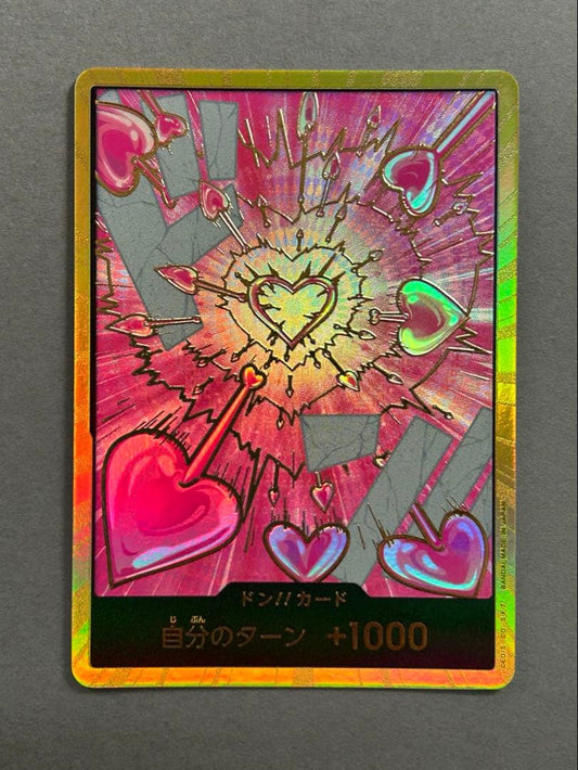 One Piece Hancock Gold Frame Don Card The Best 2 pack with hard sleeve and rigid case on white background