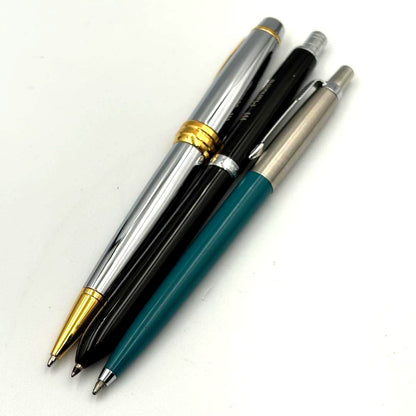 Parker Manulife Silver Blue Cross Ballpoint Pen Set Model 1121-S7515s