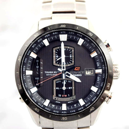 Casio Edifice Chronograph EQW-A1100DB-1AJF black and silver solar watch with stainless steel band