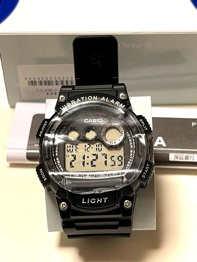 Casio Digital Watch Model 3416 with Vibration Alarm and LED Light in Black — Japan Import