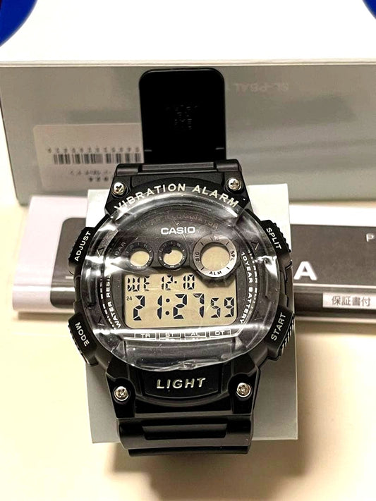 Casio Digital Watch Model 3416 with Vibration Alarm and LED Light in Black — Japan Import