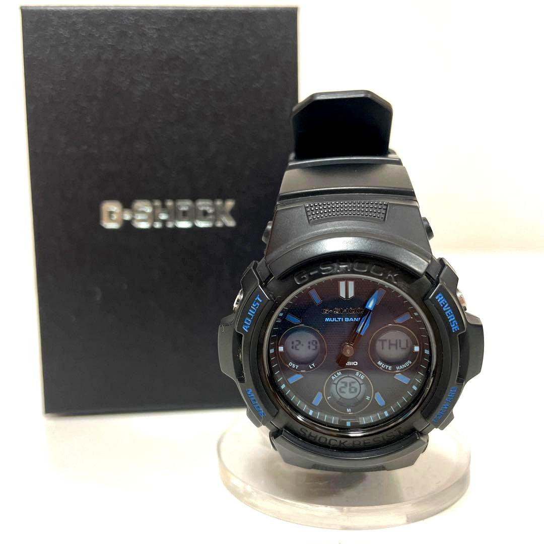 Casio G-Shock AWG-M100SF digital analog watch with resin band and aluminum case in used condition