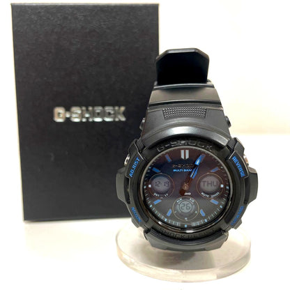 Casio G-Shock AWG-M100SF digital analog watch with resin band and aluminum case in used condition
