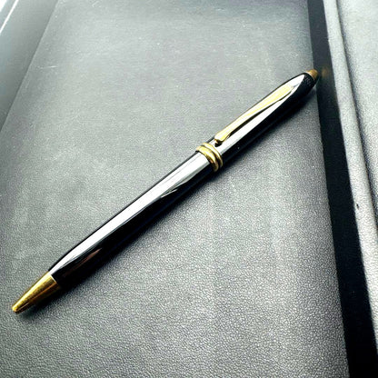 Cross black and gold ballpoint pen body made in the USA with elegant contrast design