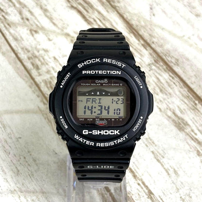 Casio G-Shock GWX-5700CS-1JF black Tuff Solar radio watch with case and manual