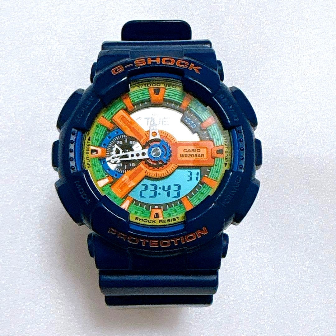Casio G-Shock GA-110FC-2AJF multicolor dial analog-digital watch with shock resistance and 20 ATM water resistance