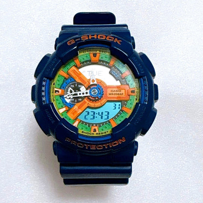 Casio G-Shock GA-110FC-2AJF multicolor dial analog-digital watch with shock resistance and 20 ATM water resistance