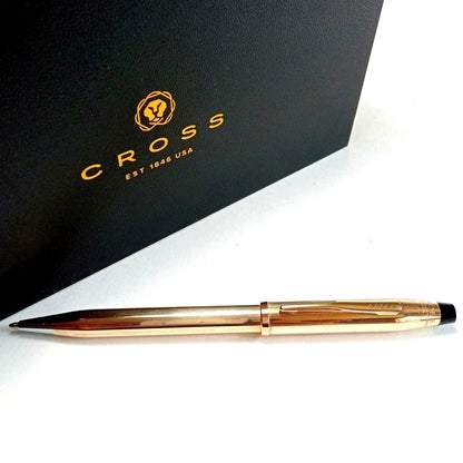 Cross Classic Century Ⅱ ballpoint pen model CRB98 with 10-karat gold plating and black and gold design