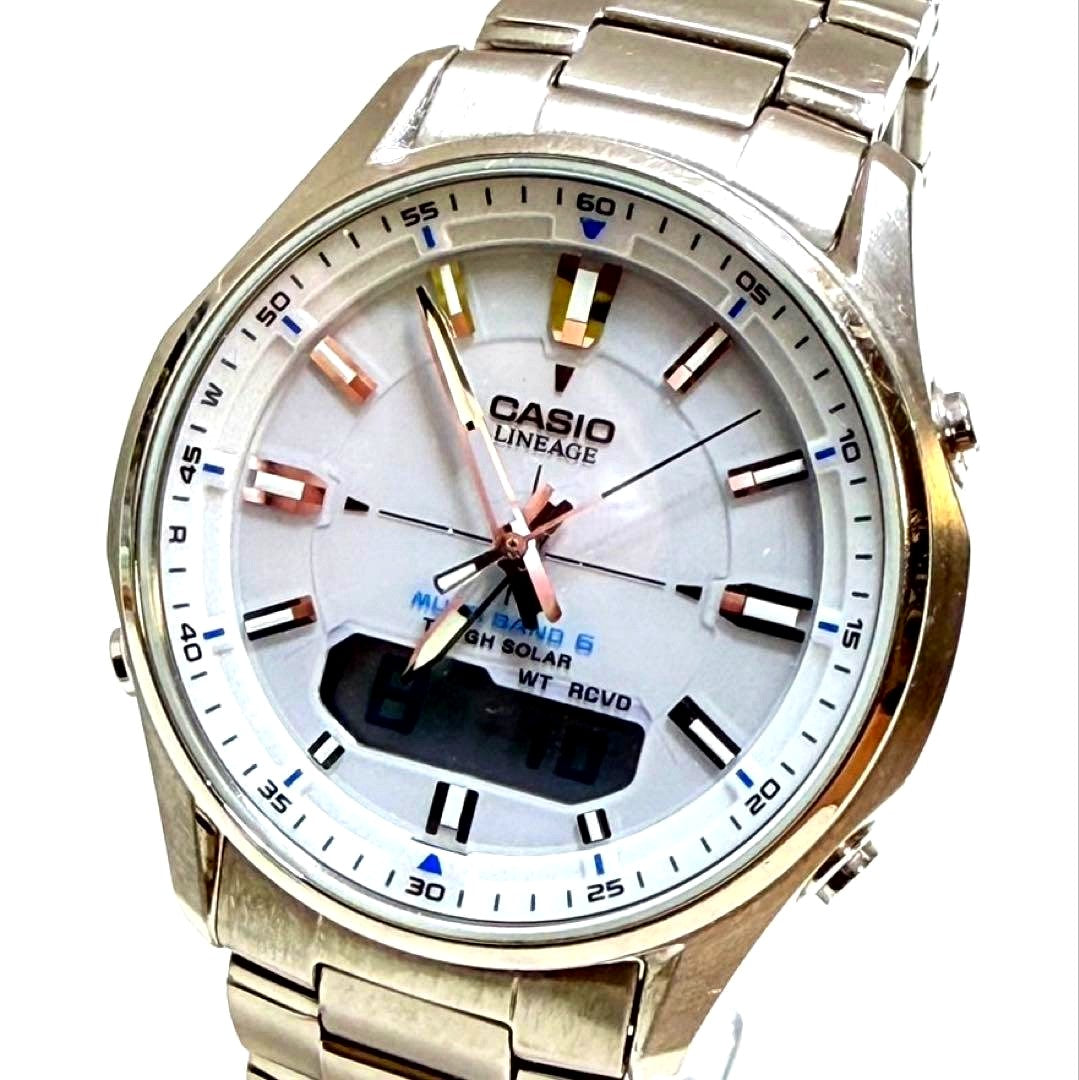 Casio Lineage Touch Solar analog watch made of titanium, solar-powered, imported from Japan.