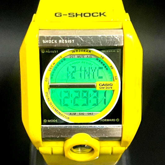 Casio G-Shock G-8100A-9JF yellow watch with digital display and durable shock-resistant design