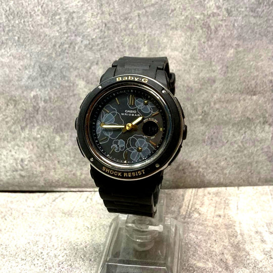 Casio Baby-G BGA-150FL-1AJF watch with floral dial and black resin band