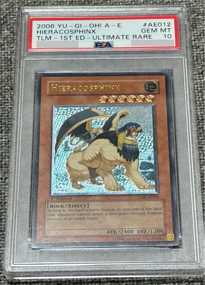 Yu-Gi-Oh Hiearcos Finks old Asia Relief card graded PSA 10 in protective PSA case