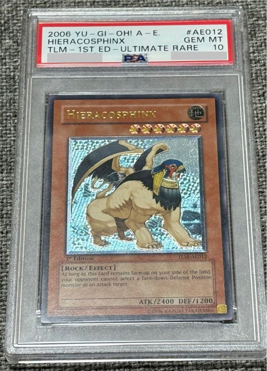 Yu-Gi-Oh Hiearcos Finks old Asia Relief card graded PSA 10 in protective PSA case