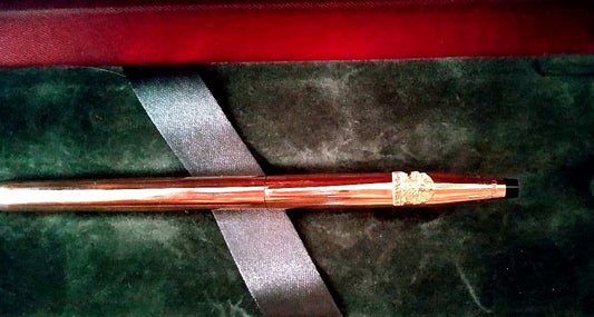 Piaget Cross collaboration gold plated ballpoint pen with engraved 14KT gold markings imported from Ireland