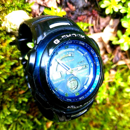 Casio G-Shock GW-1310J Ana-Digi watch with solar power and radio signal reception, black resin strap