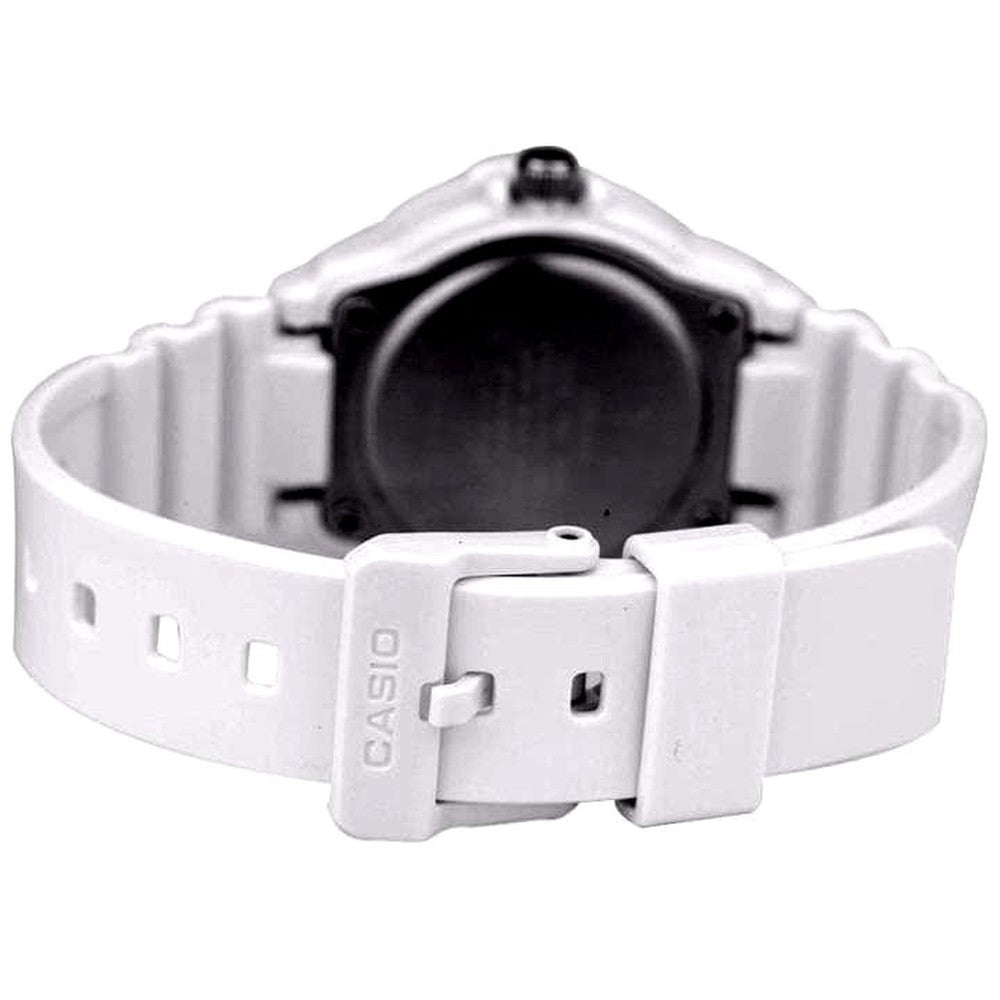 Casio LRW-200H-7E2 wristwatch with white resin band and white dial showing date display