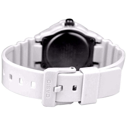 Casio LRW-200H-7E2 wristwatch with white resin band and white dial showing date display