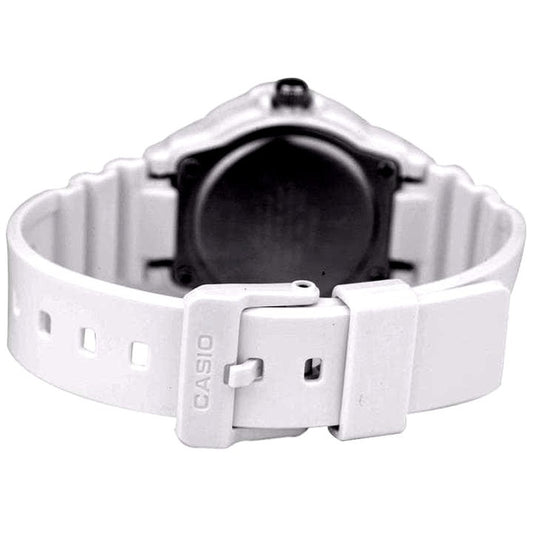 Casio LRW-200H-7E2 wristwatch with white resin band and white dial showing date display