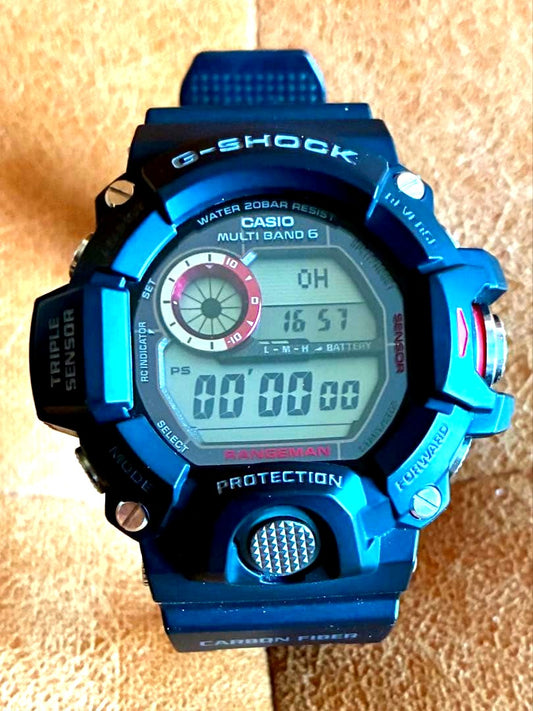 Casio G-Shock Rangeman GW-9400J-1JF rugged black digital watch with multiple features