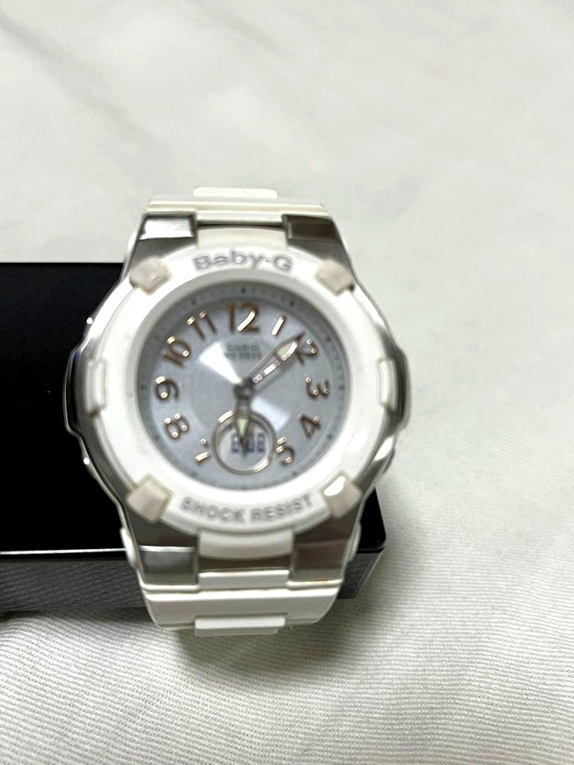 Casio Baby-G BGA-1100 white radio solar watch with minor wear and no box