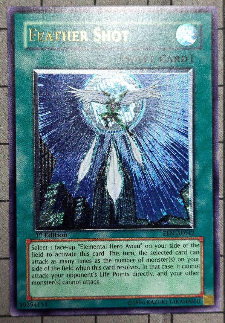 Yugioh Feather Shot Relief Ultimate Rare 1st Edition Magic Card EEN-AE042 Old Asia Version