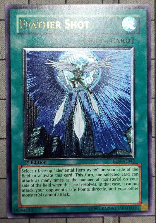 Yugioh Feather Shot Relief Ultimate Rare 1st Edition Magic Card EEN-AE042 Old Asia Version