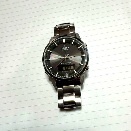 Casio Lineage LCW-M170D-1AJF solar radio watch with metal band and analog-digital display
