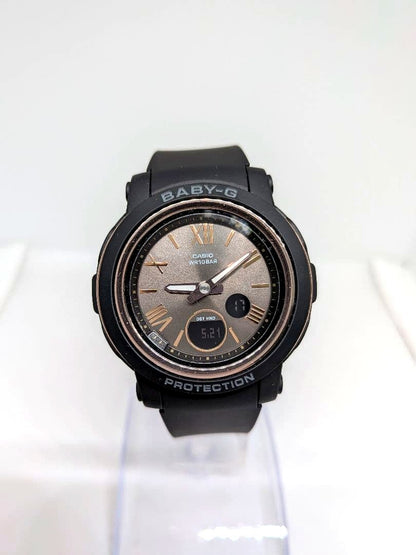 Casio Baby-G BGA-290 Series black and rose gold digital analog wristwatch with box and manuals