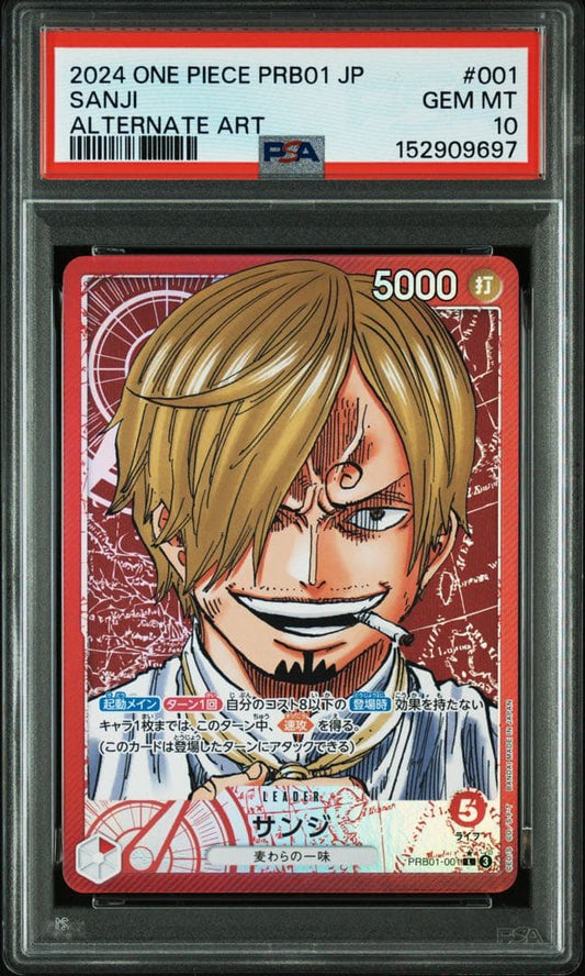 One Piece Sanji Leader Parallel PSA10 graded card in protective PSA case from Japan